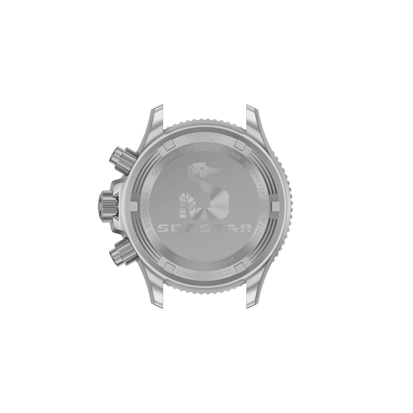 Back view of the watch case Tissot Seastar 1000 38mm