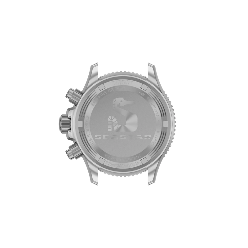 Back view of the watch case Tissot Seastar 1000 38mm