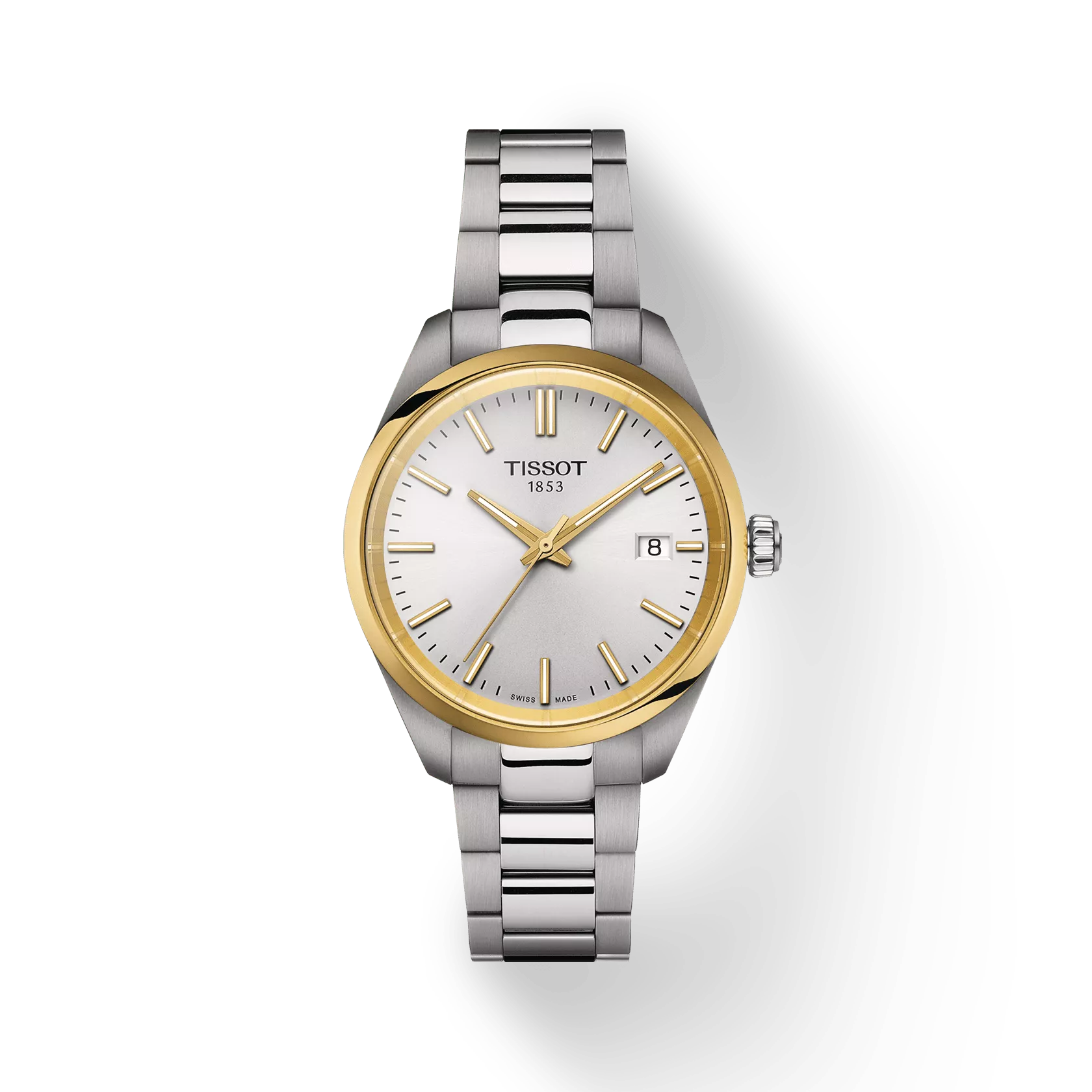 TISSOT PR100 ティソ 0 PR クォーツ デイト メンズ - 腕時計 ゴールド