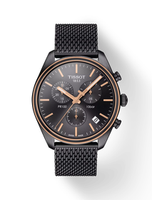 Front view of the watch Tissot PR 100 41mm with shadow