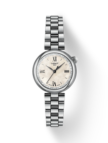 그림자가 있는 티쏘 데지르 28mm 시계의 전면 보기