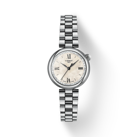 Front view of the watch Tissot Desir 28mm with shadow