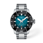 Front view of the watch Tissot Seastar 2000 46mm with shadow