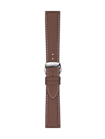 Front view of Tissot Official Brown Leather Strap Lugs 21 mm
