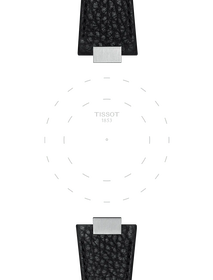 Focus on the lugs of Tissot Official Black PRX 35mm Leather Strap