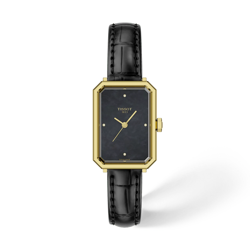 Front view of the watch Tissot SRV 30mm with shadow