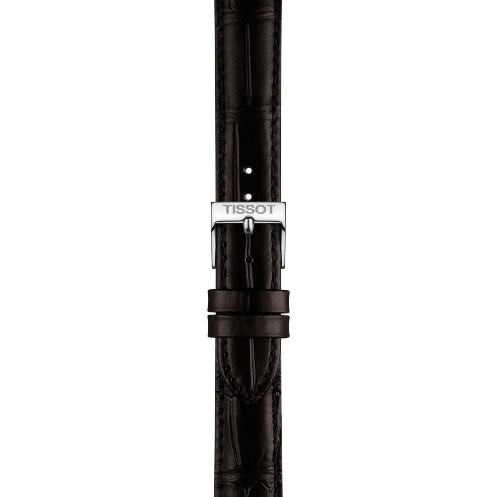 Zoom on Tissot Official Brown Leather Strap Lugs 16 mm
