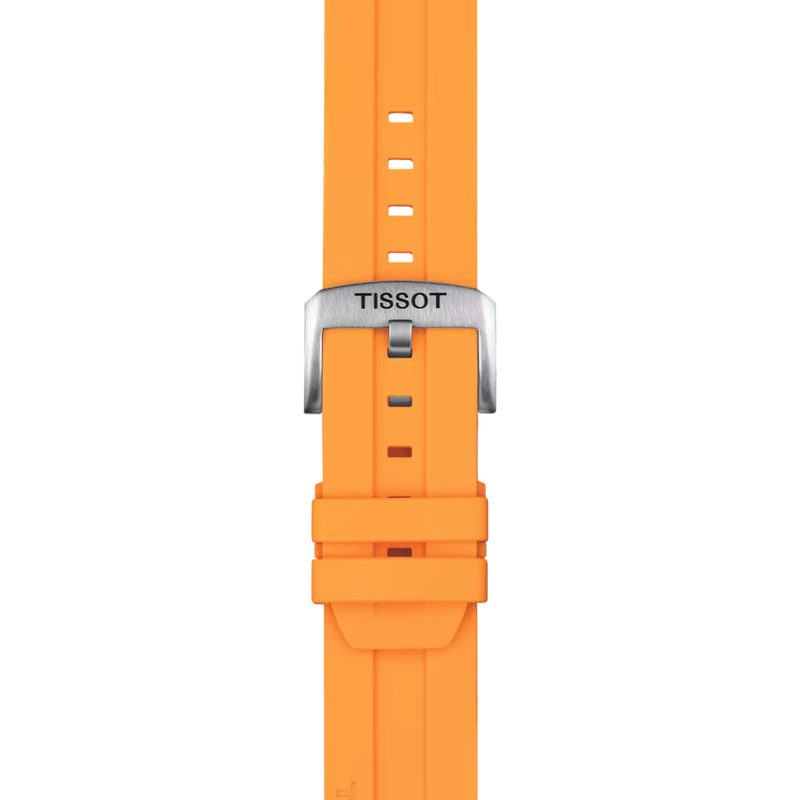 Zoom on Tissot Turuncu Silikon Kayış Boynuz Aralığı 22 mm
