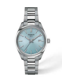 Front view of the watch Tissot PR 100 34mm with shadow