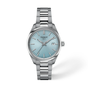 Front view of the watch Tissot PR 100 34mm with shadow