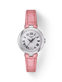 그림자가 있는 티쏘 벨리시마 26mm 시계의 전면 보기