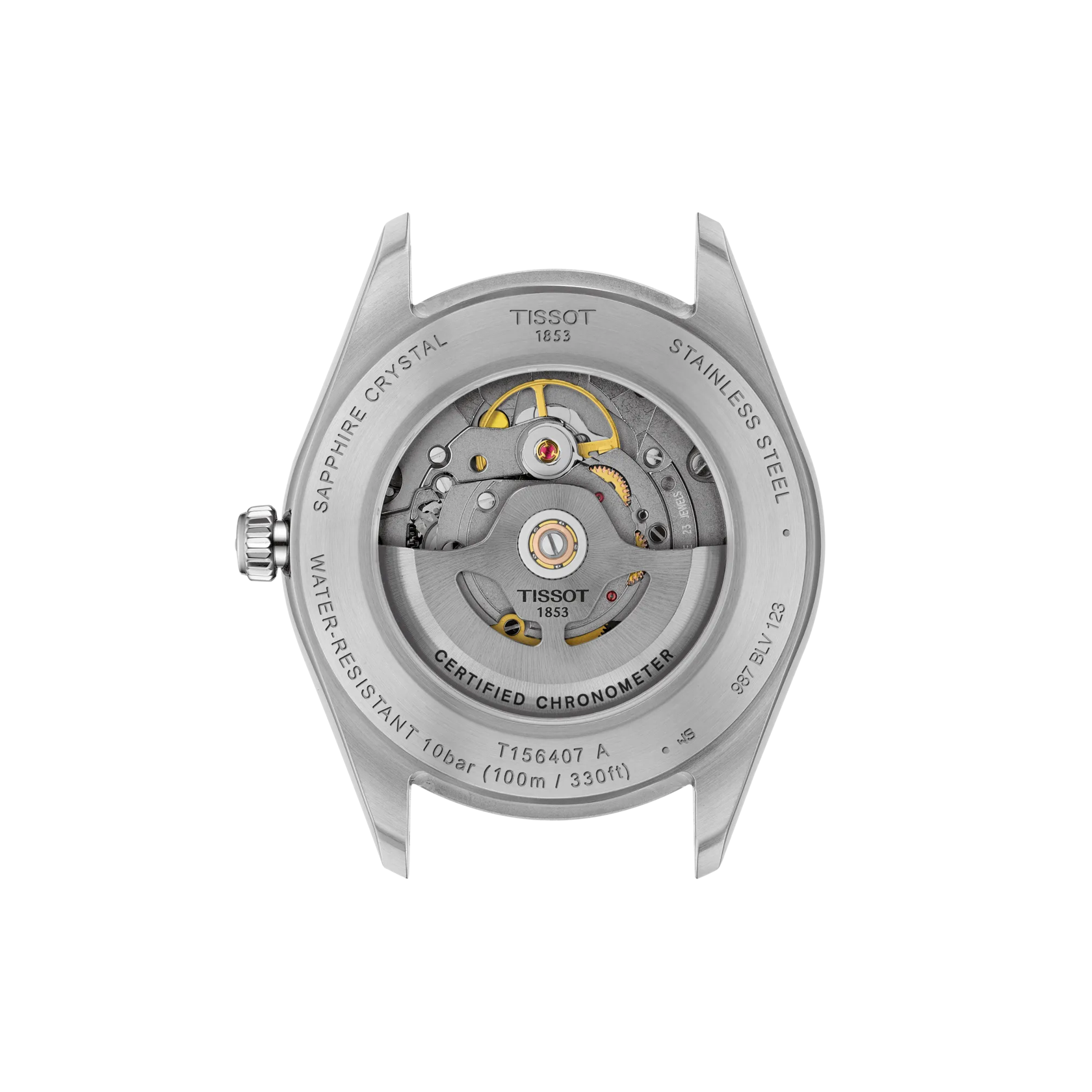 Back view of the watch case Tissot Ballade 39mm