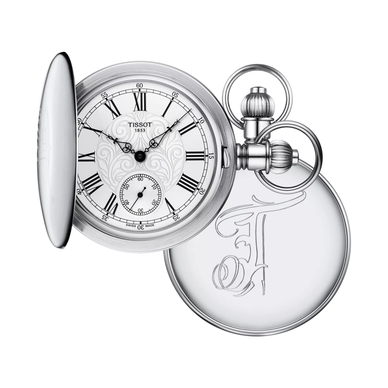 Vorderansicht der geschlossenen Uhr Tissot Savonnette Mechanical