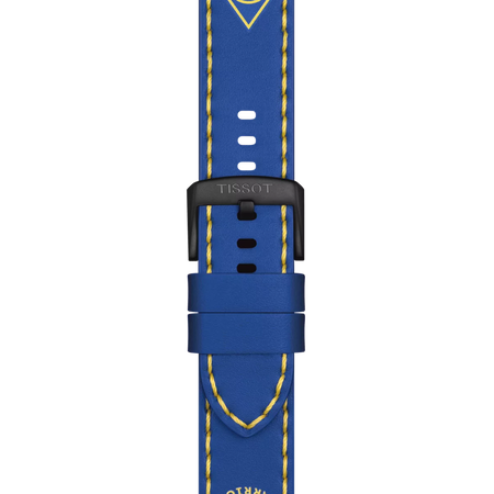 Zoom on Tissot Official Blue Leather Strap Lugs 22 mm