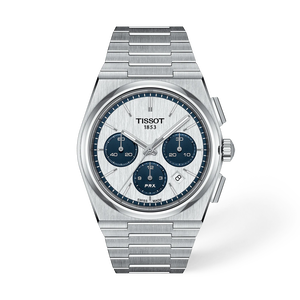 มุมมองด้านหน้าของนาฬิกา Tissot PRX 42mm พร้อมเงา