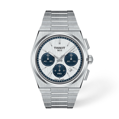 Front view of the watch Tissot PRX 42mm with shadow