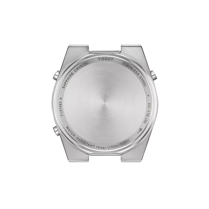 Back view of the watch case Tissot PRX Digital