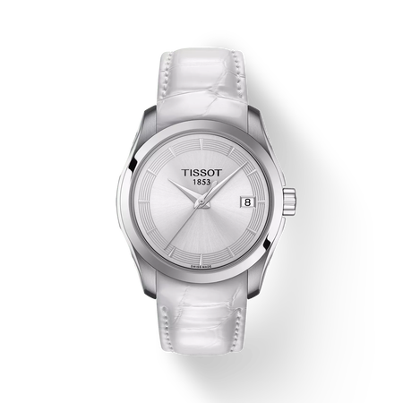 Front view of the watch Tissot Couturier Lady with shadow
