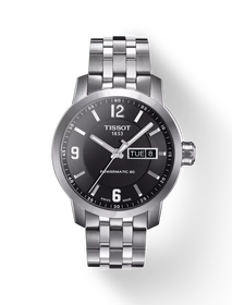 มุมมองด้านหน้าของนาฬิกา Tissot PRC 200 Powermatic 80 พร้อมเงา