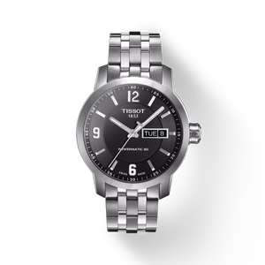 Front view of the watch Tissot PRC 200 Powermatic 80 with shadow