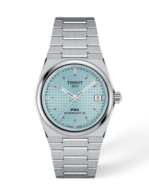 Front view of the watch Tissot PRX 35mm with shadow