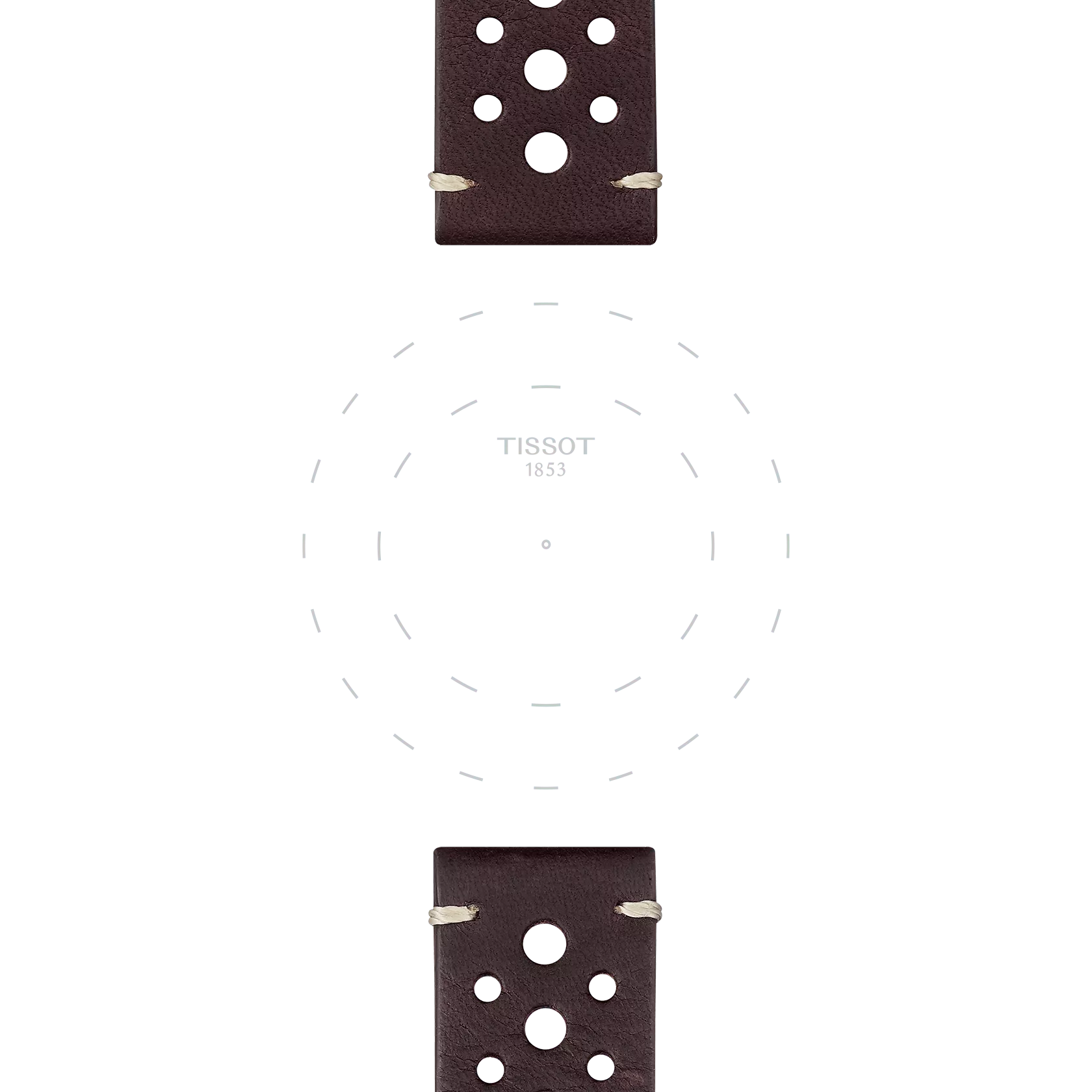 Centrarse en las asas de Correa marrón de piel oficial Tissot 22 mm