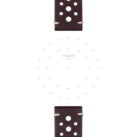 Focus on the lugs of Tissot Official Brown Leather Strap Lugs 22 mm