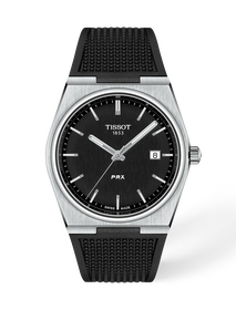 Front view of the watch Tissot PRX 40mm with shadow