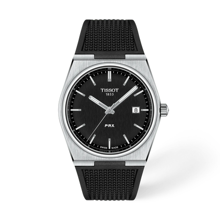 Front view of the watch Tissot PRX 40mm with shadow