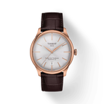 Front view of the watch Tissot Chemin des Tourelles 39mm with shadow