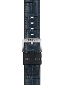 Zoom sobre Correa azul de piel y caucho oficial Tissot 22 mm