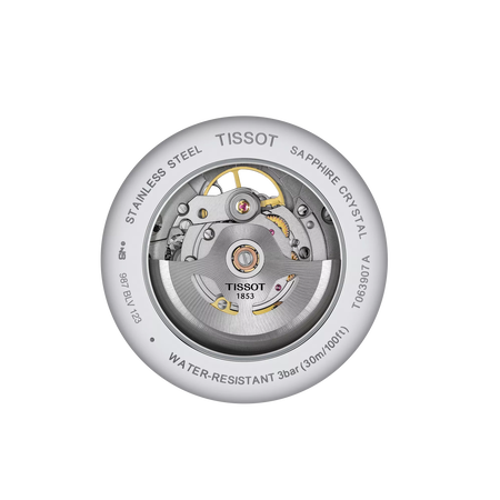 Back view of the watch case Tissot Tradition Powermatic 80 Open Heart