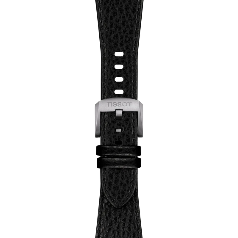 확대 티쏘 공식 PRX 40mm 블랙 레더 스트랩