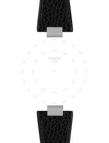 Focus on the lugs of Tissot Official PRX 40mm Black Leather Strap
