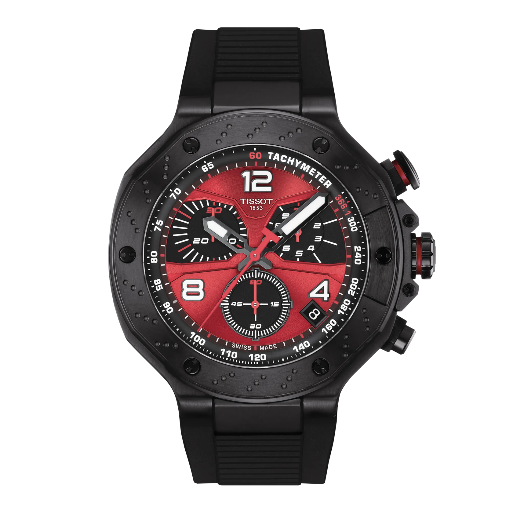 Vista frontal del reloj Tissot T-Race MotoGP 2026 45mm