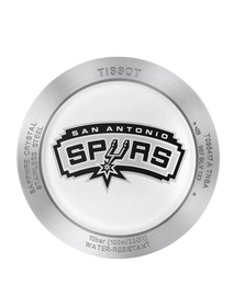 Back view of the watch case Tissot Quickster Chronograph NBA San Antonio Spurs