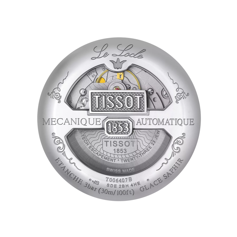 Back view of the watch case Tissot Le Locle Powermatic 80