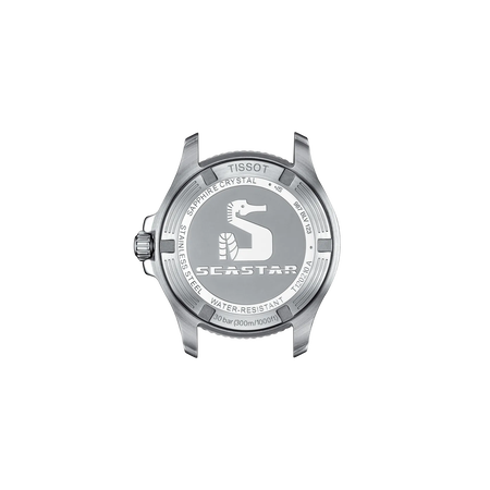 Vista posterior de la caja del reloj Tissot Seastar 1000 36mm