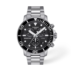 Front view of the watch 天梭海星系列1000 45.5mm with shadow