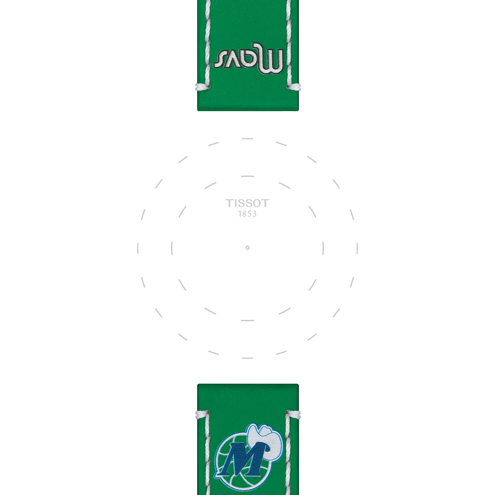 Focus sur les ergots de Bracelet officiel Tissot NBA Dallas Mavericks cuir Entre-cornes 22 mm