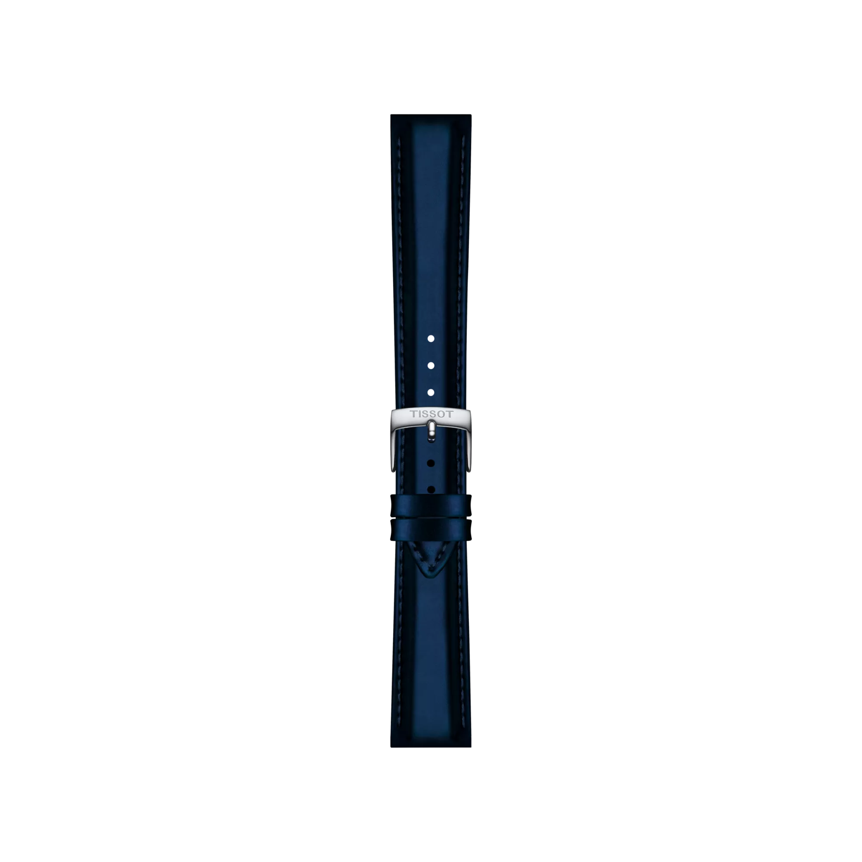 Front view of Tissot Official Blue Synthetic Strap Lugs 18mm