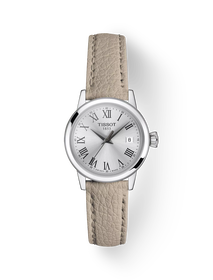 Vue de face de la montre Tissot Classic Dream Lady avec ombre