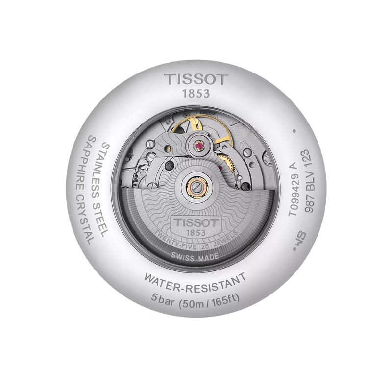 Back view of the watch case Tissot Chemin des Tourelles Powermatic 80 GMT