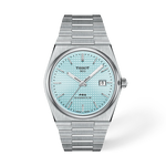 Front view of the watch Tissot PRX 40mm with shadow