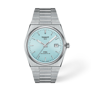 Vista frontal del reloj Tissot PRX 40mm con sombra