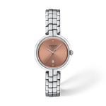 Vue de face de la montre Tissot Flamingo 30mm avec ombre