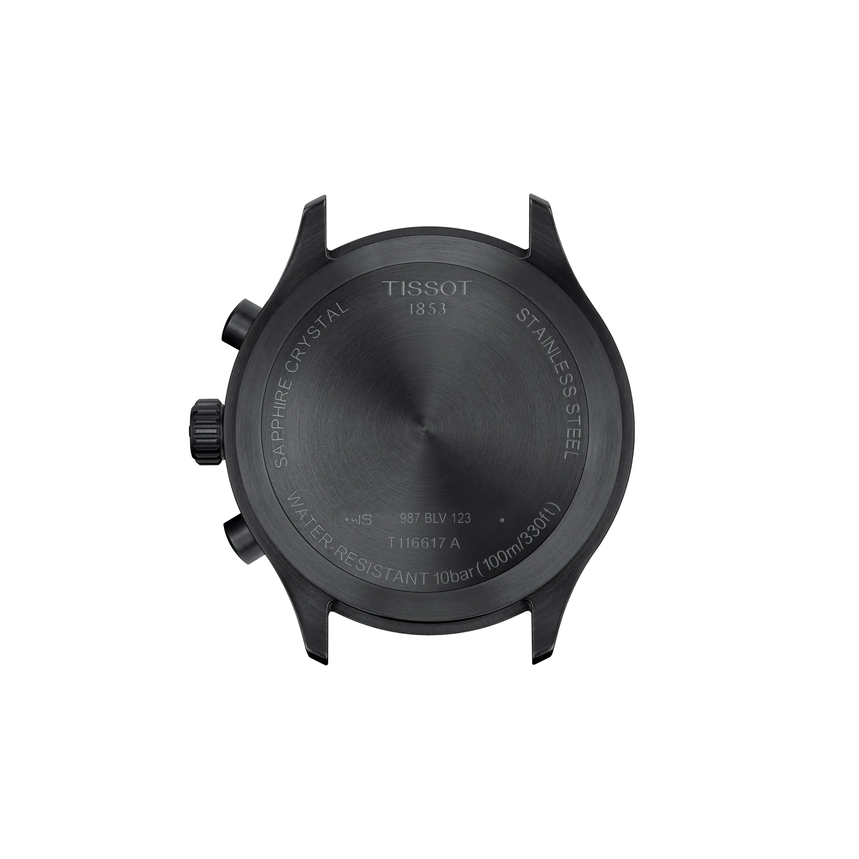 Back view of the watch case Tissot Chrono XL Vintage 45mm