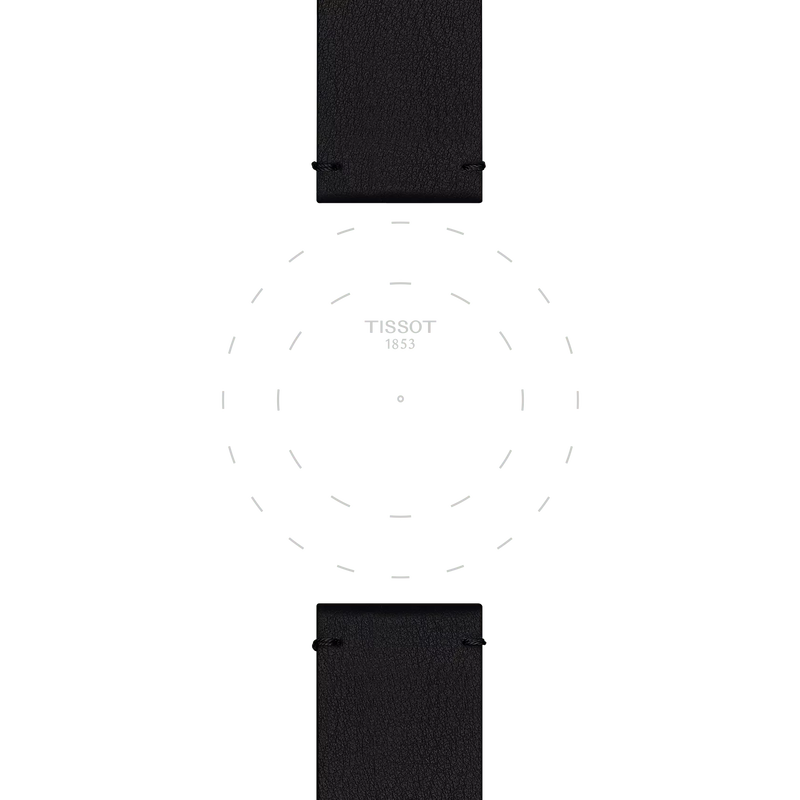 Focus on the lugs of Tissot Siyah Sentetik Kayış Boynuz Aralığı 22 mm