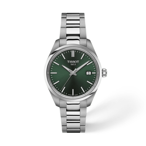 Front view of the watch Tissot PR 100 34mm with shadow