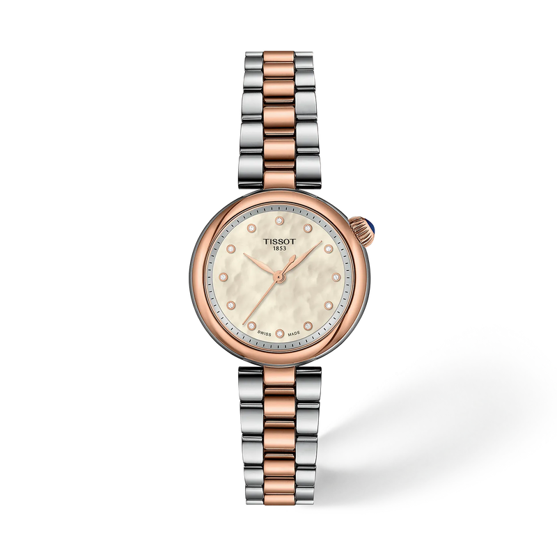 Vue de face de la montre Tissot Desir 28mm avec ombre